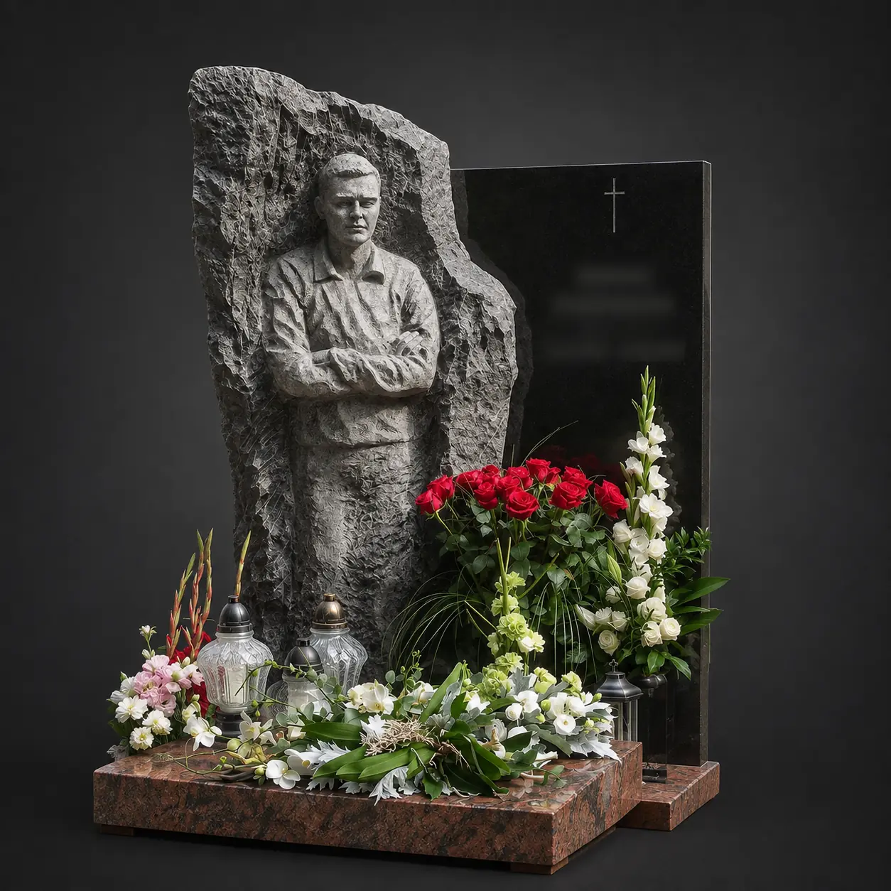 Пам’ятник одинарний OD110 — камерний темний комплекс із багатофігурною скульптурною композицією